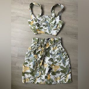 Reformation tropical print two piece set